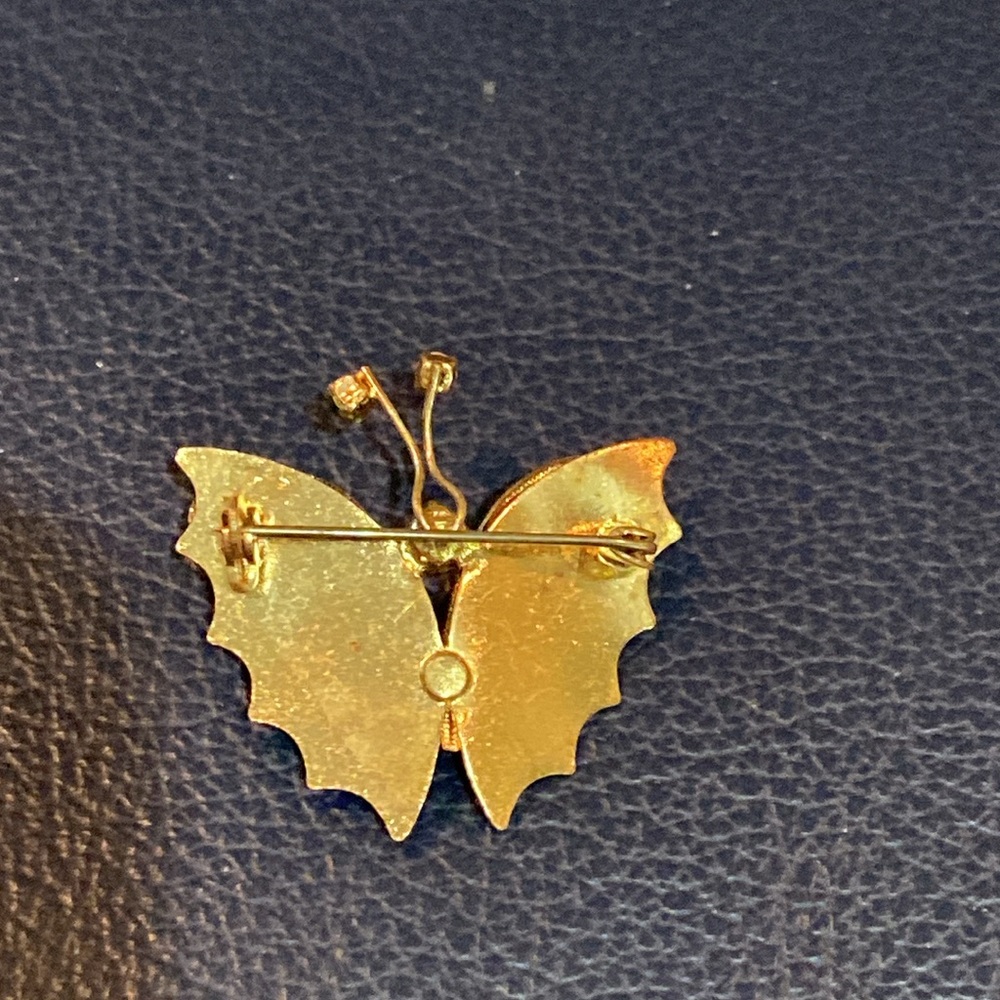 3 vntg pins: 1 Coro flowers; 1 butterfly w mop wings; 1 trembler butterfly. - Picture 5 of 9
